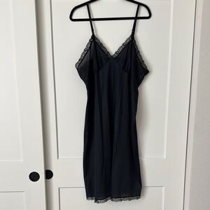 Vintage Plus Size Black Lace Trim Slip